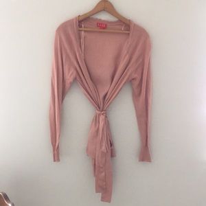 Elle L Pale Pink Cardigan with silk back